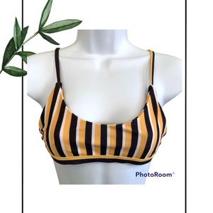 Zaful Black and Yellow Bikini Top